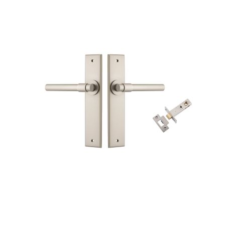 Door TRA14904KPASS60 Lever Helsinki Chamfered Satin Nickel Passage Kit
