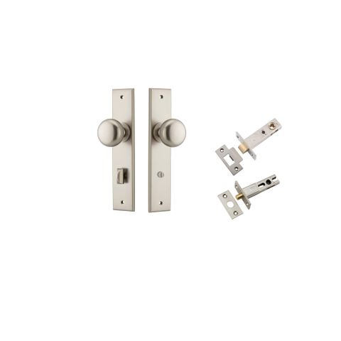 Iver TRA14946KPRIV60 Door Knob Cambridge Chamfered Satin Nickel Privacy Kit