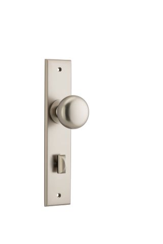 Iver TRA14946P85 Door Knob Cambridge Chamfered Privacy Pair Satin Nickel