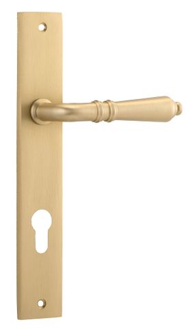 Door TRA15200E85 Lever Sarlat Rect Euro B/Brass Ctc85mm H240xw38xp55mm