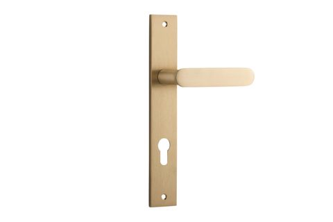 Door TRA15248E85 Lever Bronte Rectangular Euro Brushed Brass Ctc85mm