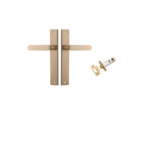 Iver TRA15248KPASS60 Door Lever Bronte Rectangular Brushed Brass Passage Kit