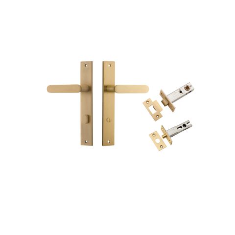 Iver TRA15248KPRIV60 Door Lever Bronte Rectangular Brushed Brass Privacy Kit