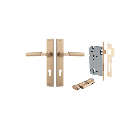 Iver TRA15250KENTR60KT Door Lever Berlin Rectangular Brushed Brass Key / Thumb