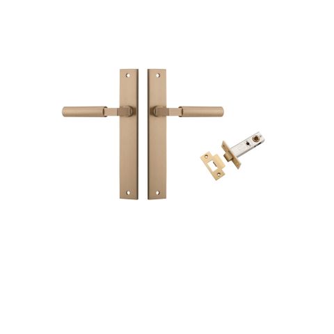 Iver TRA15250KPASS60 Door Lever Berlin Rectangular Brushed Brass Passage Kit
