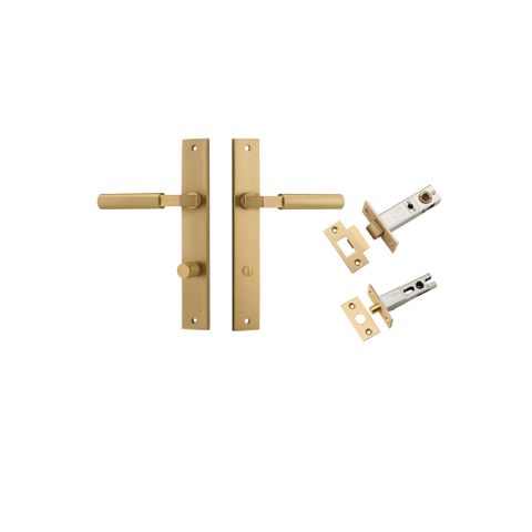 Iver TRA15250KPRIV60 Door Lever Berlin Rectangular Brushed Brass Privacy Kit