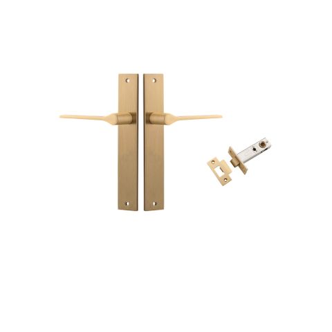 Iver TRA15254KPASS60 Door Lever Como Rectangular Brushed Brass Passage Kit
