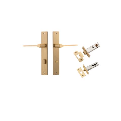 Iver TRA15254KPRIV60 Door Lever Como Rectangular Brushed Brass Privacy Kit