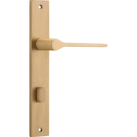 Iver TRA15254P85 Door Lever Como Rectangular Privacy Pair Brushed Brass