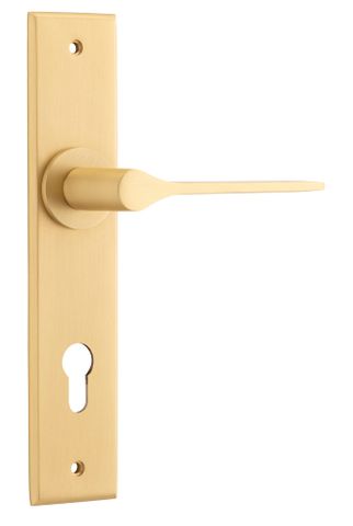 Door TRA15258E85 Lever Como Chamfered Euro Brushed Brass H240xw50xp61mm