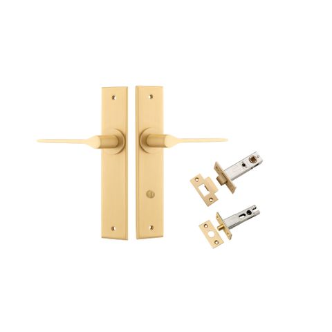 Iver TRA15258KPRIV60 Door Lever Como Chamfered Brushed Brass Privacy Kit