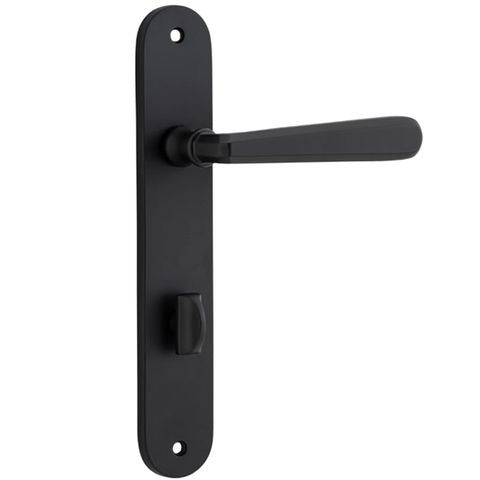 Door TRA12876P85 Lever Copenhagen Oval Priv Pr Mb Ctc85mm H240xw40xp61mm