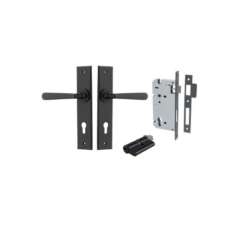 Door TRA12880KENTR60KK Lever Copenhagen Chamfered Euro Pair Matt Black Ctc85mm