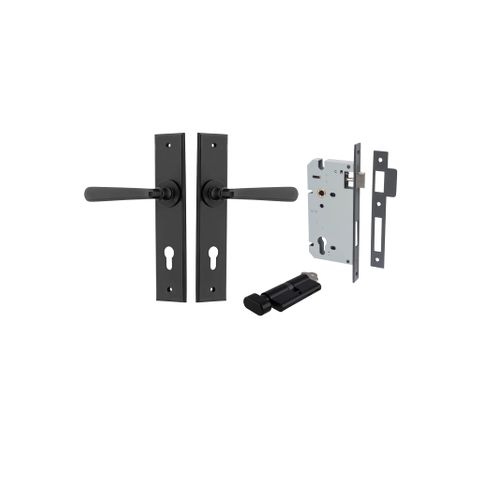 Door TRA12880KENTR60KT Lever Copenhagen Chamfered Euro Pair Matt Black Ctc85mm