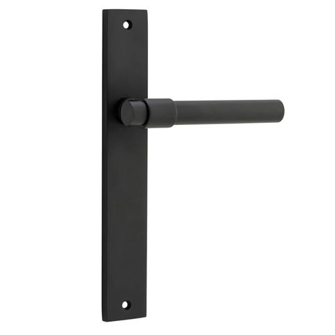 Door TRA12896 Lever Helsinki Rectangular Latch Pr Mb H240xw38xp44mm