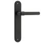 Door TRA12900 Lever Helsinki Oval Latch Pr Matt Black H240xw40xp44mm