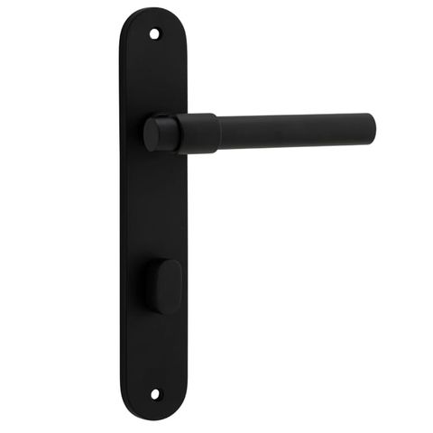 Door TRA12900P85 Lever Helsinki Oval Priv Pr Mb Ctc85mm H240xw40xp44mm