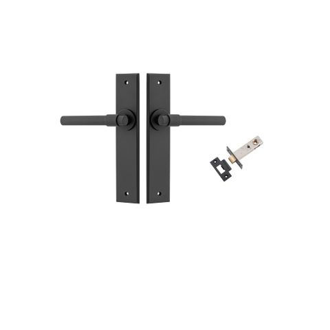 Door TRA12904KPASS60 Lever Helsinki Chamfered Matt Black L137xp60mm Pass Kit