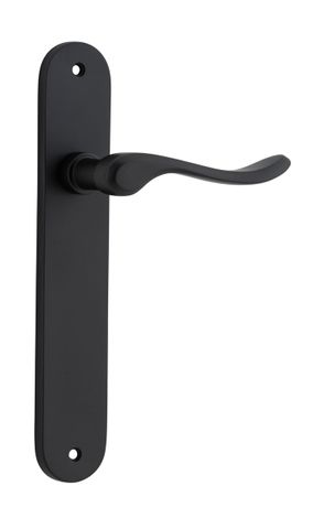Door TRA12924 Lever Stirling Oval Latch Pr Matt Black H240xw40xp64mm