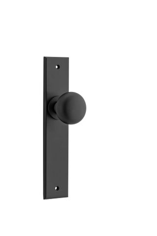 Door TRA12946 Knob Cambridge Chamfered Latch Matt Black H240XW50XP63