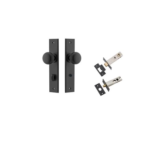 Door TRA12946KPRIV60 Knob Cambridge Chamfered Privacy Matt Black Ctc85mm Kit