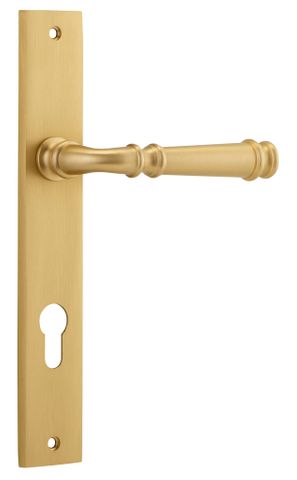 Door TRA13206E85 Lever Verona Rect Euro B/Brass Ctc85mm H240xw38xp59mm