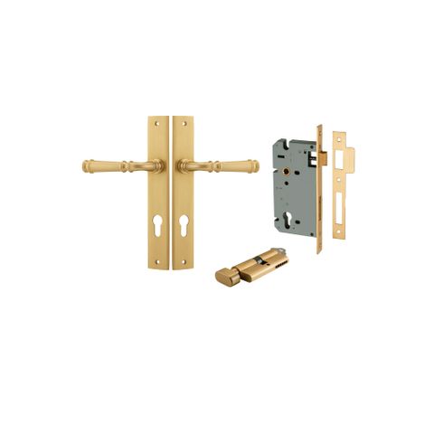 Door TRA13206KENTR60KT Lever Verona Rectangular Euro Brushed Brass Ctc85mm Kit