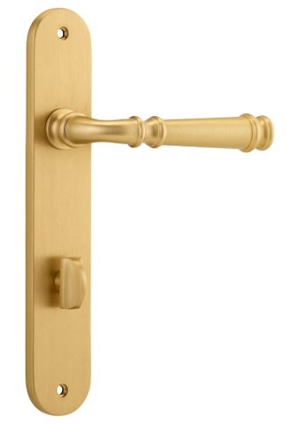 Door TRA13230P85 Lever Verona Oval Priv B/Brass Ctc85mm H240xw40xp59mm