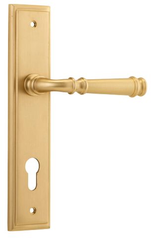 Door TRA13242E85 Lvr Verona Stepped Euro B/Brass Ctc85mm H240xw50xp59mm