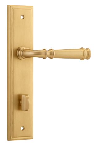 Door TRA13242P85 Lvr Verona Stepped Priv B/Brass Ctc85mm H240xw50xp59mm