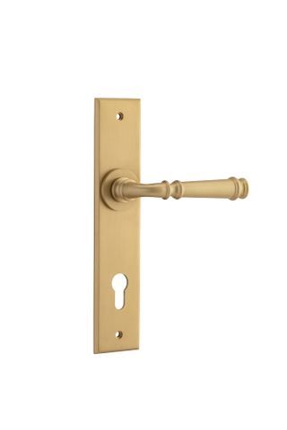 Dr TRA13286E85 Lvr Verona Chamfered Euro B/Brass Ctc85mm H240xw50xp59mm