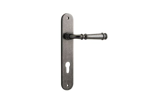 Door TRA13730E85 Lever Verona Oval Euro D/Nickel Ctc85mm H240xw40xp59mm