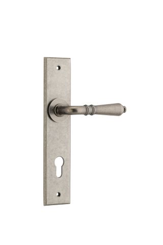 Iver TRA13780E85 Door Lever Sarlat Chamfered Euro Distressed Nickel