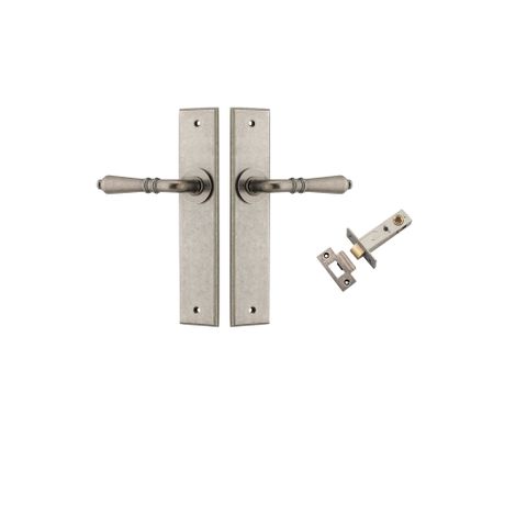 Door TRA13780KPASS60 Lever Sarlat Chamfered Distressed Nickel Passage Kit