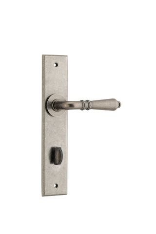 Door TRA13780P85 Lever Sarlat Chamfered Privacy Distressed Nickel CTC85