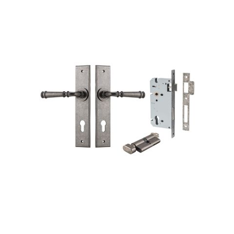 Door TRA13786KENTR60KT Lever Verona Chamfered Euro Pair Distressed Nickel