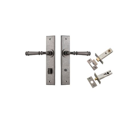 Door TRA13786KPRIV60 Lever Verona Chamfered Privacy Distressed Nickel Kit