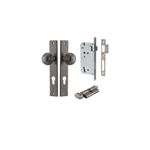 Dr TRA13824KENTR60KT Knob Glfrd Rectg Euro Distress Nic H240XW38XP60 Entr Kit