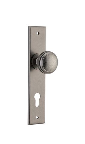 Iver TRA13831E85 Door Knob Paddington Chamfered Euro Distressed Nickel