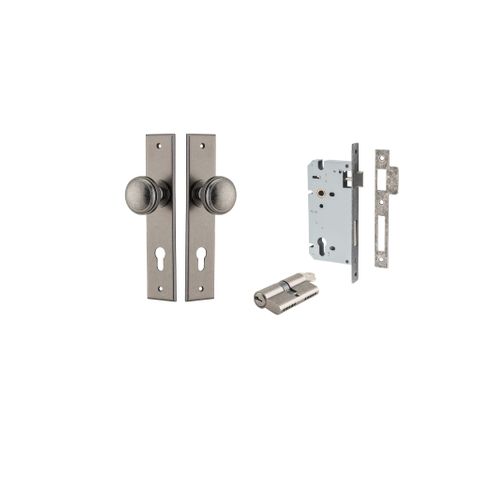 Door TRA13831KENTR60KK Knob Paddington Chamfered Euro Pair Distressed Nickel