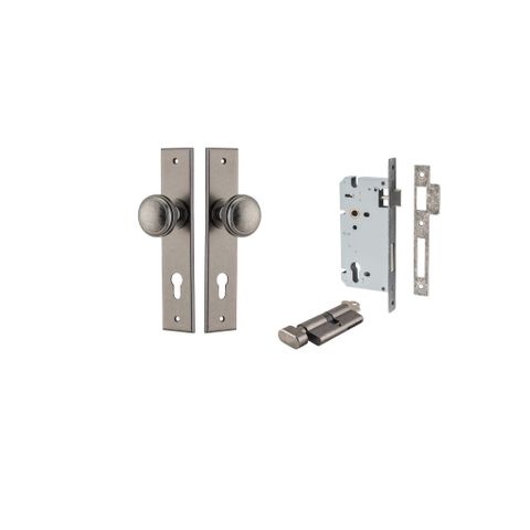 Door TRA13831KENTR60KT Knob Paddington Chamfered Euro Pair Distressed Nickel