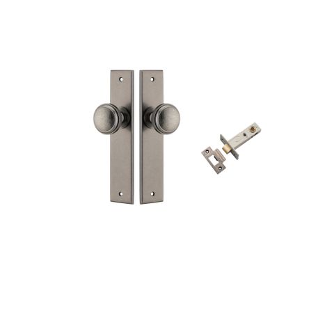 Door TRA13831KPASS60 Knob Paddington Chamfered Distressed Nickel Passage Kit