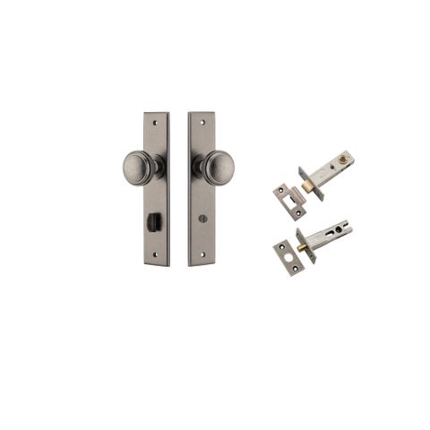 Door TRA13831KPRIV60 Knob Paddington Chamfered Privacy Distressed Nickel Kit