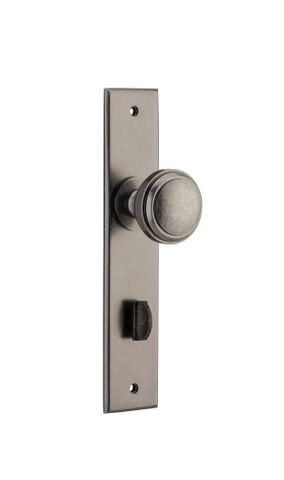 Door TRA13831P85 Knob Paddington Chamfered Privacy Distressed Nickel