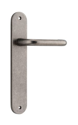 Door TRA13846 Lever Oslo Oval Latch Distressed Nickel H240xw40xp57mm