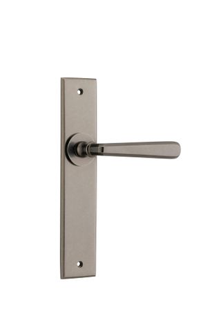Door TRA13880 Lever Copenhagen Chamfered Latch Pair Distressed Nickel