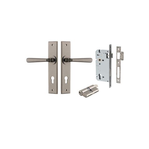Door TRA13880KENTR60KK Lever Copenhagen Chamfered Euro Pair Distressed Nickel