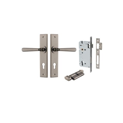 Door TRA13880KENTR60KT Lever Copenhagen Chamfered Euro Pair Distressed Nickel
