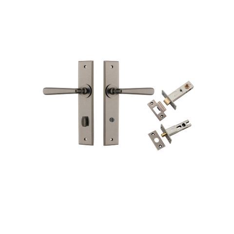 Door TRA13880KPRIV60 Lever Copenhagen Chamfered Privacy Distressed Nickel