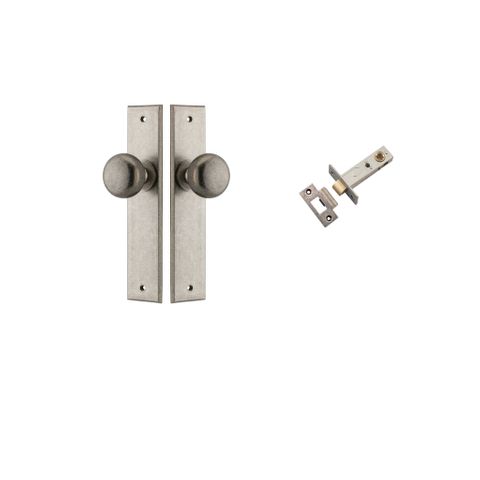 Door TRA13946KPASS60 Knob Cambridge Chamfered Distressed Nickel Passage Kit